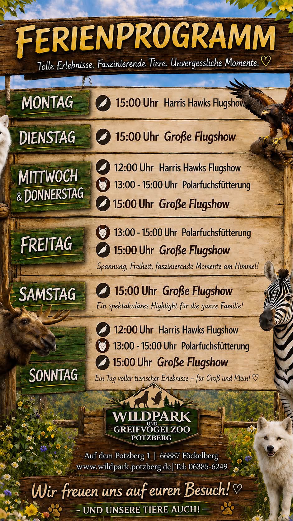 Ferienprogramm Wildpark Potzberg