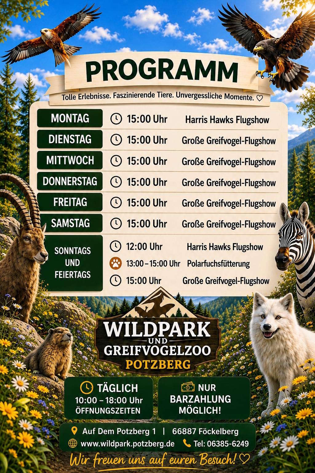 Programm Wildpark Potzberg